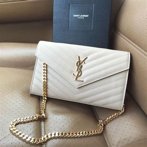 ysl white and gold bag